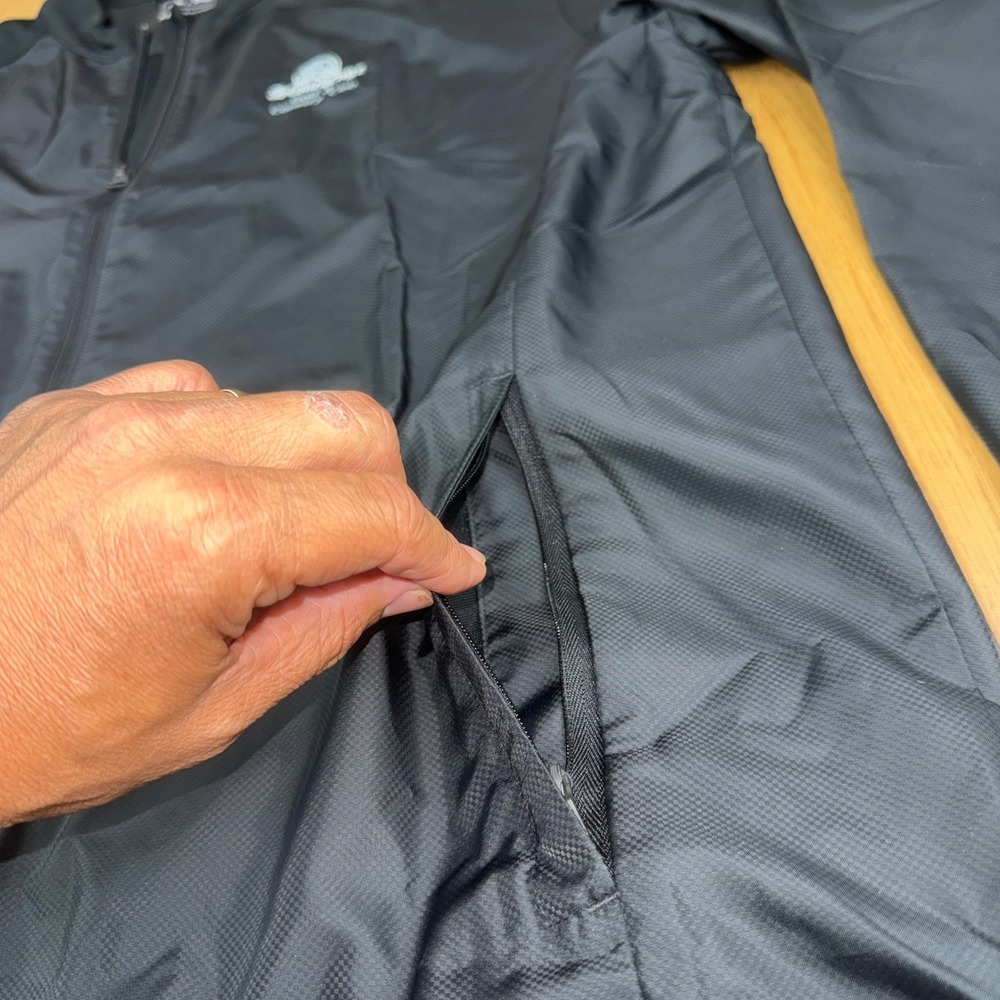 Adidas Golf Mens XL Black Stonehenge Country Club Full Zip Windbreaker Jacket - Picture 9 of 15